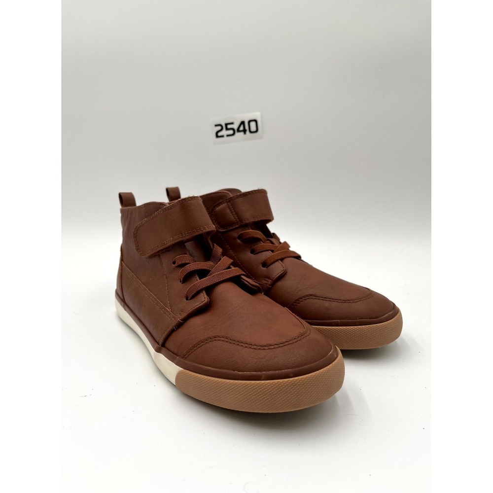 Wonder Nation Resto Sintetico Youth 6 Shoe Brown Leather Casual High-Top Sneaker
